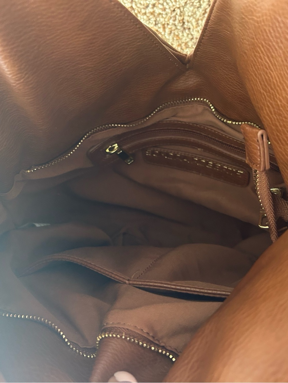 Sondra Roberts Brown Faux Leather Oversized Slouchy Hobo Shoulder Tote Bag - Picture 9 of 12